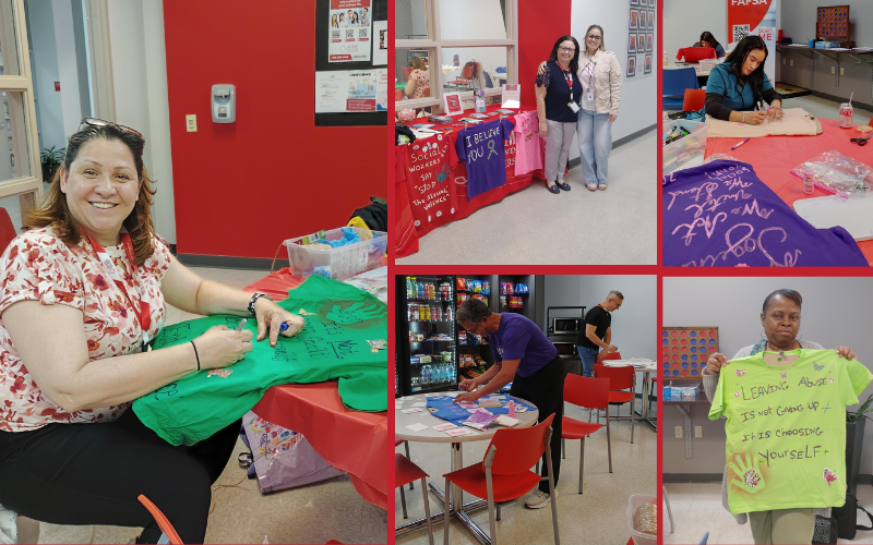 Personas creando y dibujando en T-shirts