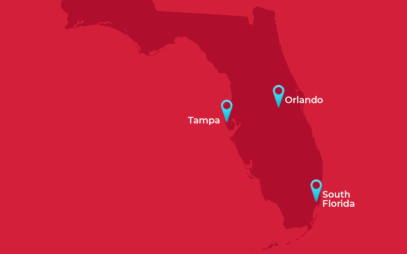 map florida campuses: Orlando, Tampa South Florida